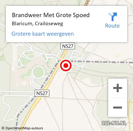 Locatie op kaart van de 112 melding: Brandweer Met Grote Spoed Naar Blaricum, Crailoseweg op 23 januari 2022 14:22