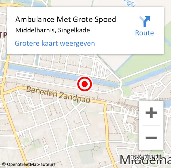 Locatie op kaart van de 112 melding: Ambulance Met Grote Spoed Naar Middelharnis, Singelkade op 23 januari 2022 14:33