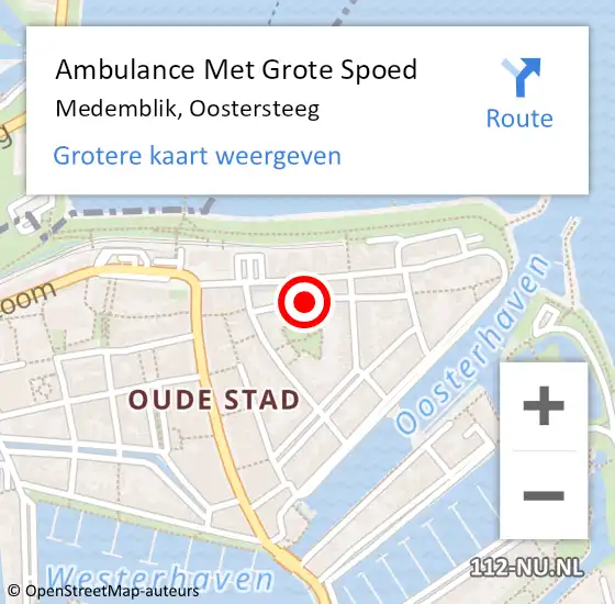 Locatie op kaart van de 112 melding: Ambulance Met Grote Spoed Naar Medemblik, Oostersteeg op 23 januari 2022 14:42