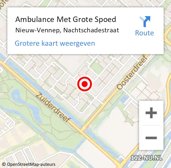 Locatie op kaart van de 112 melding: Ambulance Met Grote Spoed Naar Nieuw-Vennep, Nachtschadestraat op 23 januari 2022 15:26