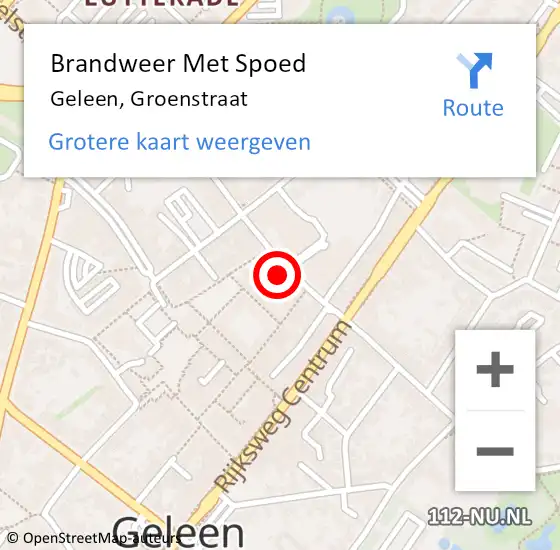 Locatie op kaart van de 112 melding: Brandweer Met Spoed Naar Geleen, Groenstraat op 23 januari 2022 15:46