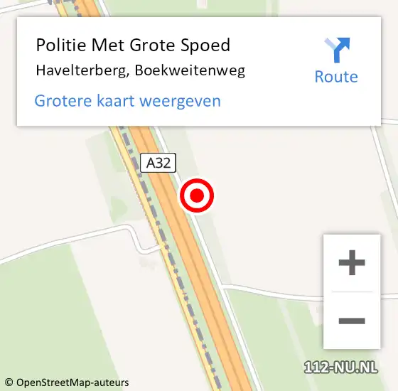 Locatie op kaart van de 112 melding: Politie Met Grote Spoed Naar Havelterberg, Boekweitenweg op 23 januari 2022 15:50