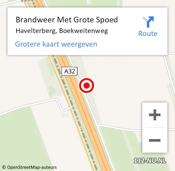 Locatie op kaart van de 112 melding: Brandweer Met Grote Spoed Naar Havelterberg, Boekweitenweg op 23 januari 2022 15:51