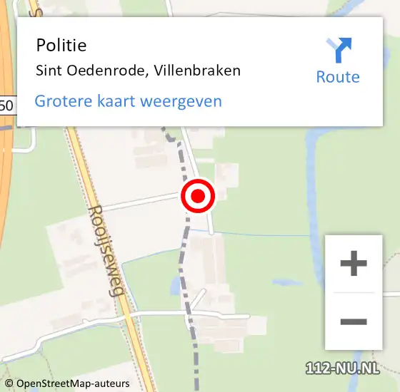 Locatie op kaart van de 112 melding: Politie Sint Oedenrode, Villenbraken op 23 januari 2022 16:22