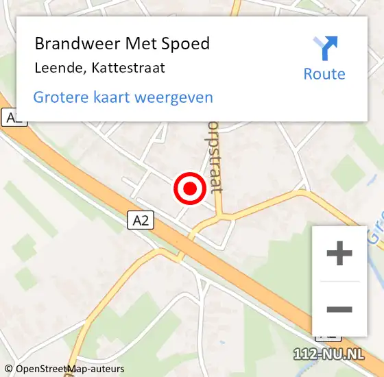 Locatie op kaart van de 112 melding: Brandweer Met Spoed Naar Leende, Kattestraat op 23 januari 2022 16:32