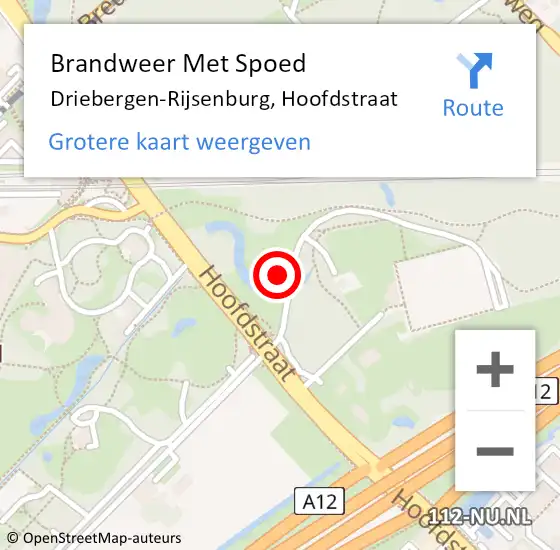 Locatie op kaart van de 112 melding: Brandweer Met Spoed Naar Driebergen-Rijsenburg, Hoofdstraat op 23 januari 2022 16:44