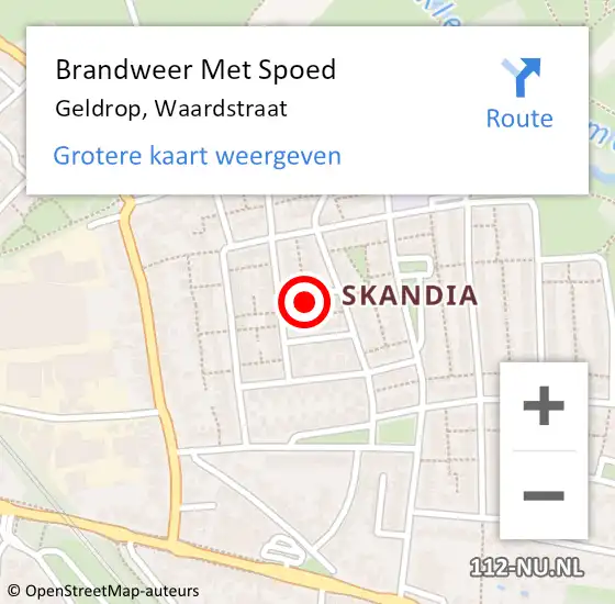 Locatie op kaart van de 112 melding: Brandweer Met Spoed Naar Geldrop, Waardstraat op 23 januari 2022 16:46