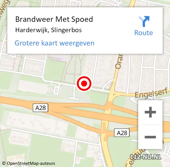 Locatie op kaart van de 112 melding: Brandweer Met Spoed Naar Harderwijk, Slingerbos op 23 januari 2022 17:01