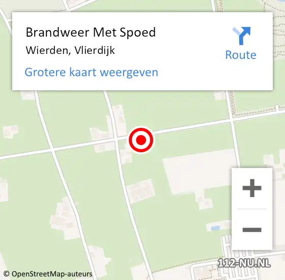 Locatie op kaart van de 112 melding: Brandweer Met Spoed Naar Wierden, Vlierdijk op 23 januari 2022 17:25