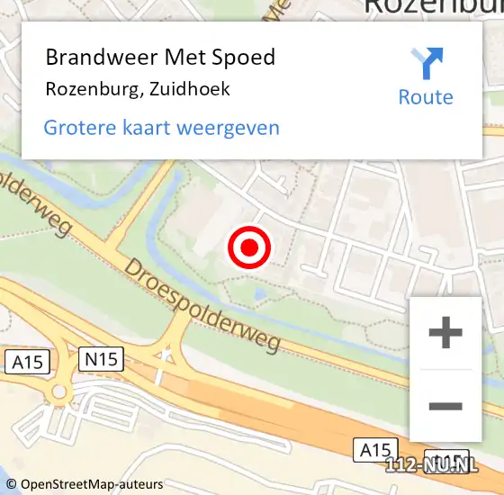 Locatie op kaart van de 112 melding: Brandweer Met Spoed Naar Rozenburg, Zuidhoek op 23 januari 2022 17:40