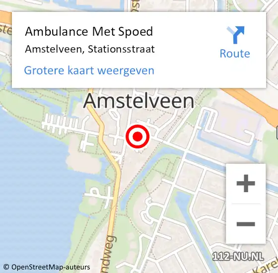 Locatie op kaart van de 112 melding: Ambulance Met Spoed Naar Amstelveen, Stationsstraat op 23 januari 2022 17:51