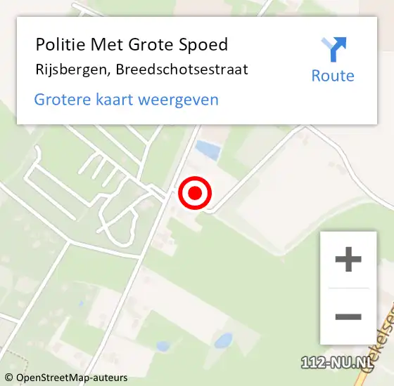 Locatie op kaart van de 112 melding: Politie Met Grote Spoed Naar Rijsbergen, Breedschotsestraat op 23 januari 2022 17:58