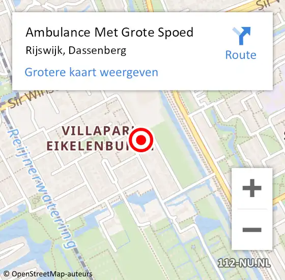 Locatie op kaart van de 112 melding: Ambulance Met Grote Spoed Naar Rijswijk, Dassenberg op 23 januari 2022 19:31