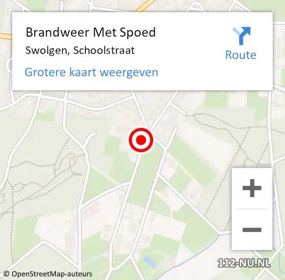 Locatie op kaart van de 112 melding: Brandweer Met Spoed Naar Swolgen, Schoolstraat op 23 januari 2022 20:00