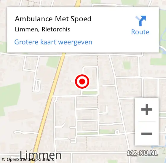 Locatie op kaart van de 112 melding: Ambulance Met Spoed Naar Limmen, Rietorchis op 23 januari 2022 22:30