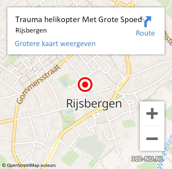 Locatie op kaart van de 112 melding: Trauma helikopter Met Grote Spoed Naar Rijsbergen op 23 januari 2022 23:21