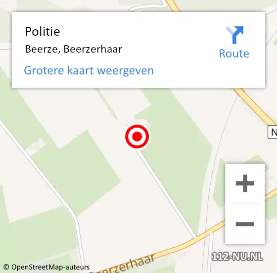Locatie op kaart van de 112 melding: Politie Beerze, Beerzerhaar op 23 januari 2022 23:33