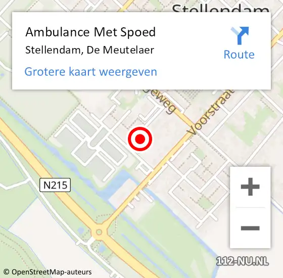 Locatie op kaart van de 112 melding: Ambulance Met Spoed Naar Stellendam, De Meutelaer op 24 januari 2022 00:12