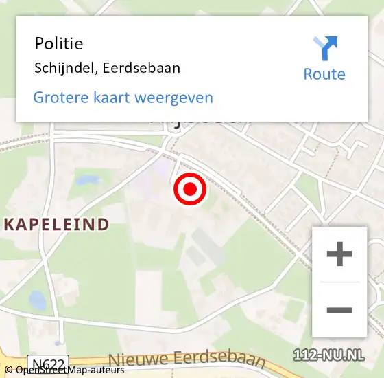 Locatie op kaart van de 112 melding: Politie Schijndel, Eerdsebaan op 24 januari 2022 01:08