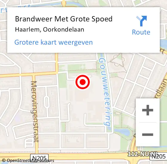 Locatie op kaart van de 112 melding: Brandweer Met Grote Spoed Naar Haarlem, Oorkondelaan op 24 januari 2022 03:29