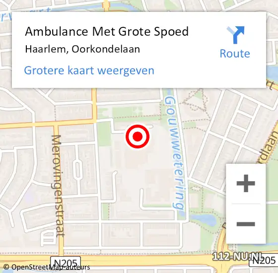 Locatie op kaart van de 112 melding: Ambulance Met Grote Spoed Naar Haarlem, Oorkondelaan op 24 januari 2022 03:40