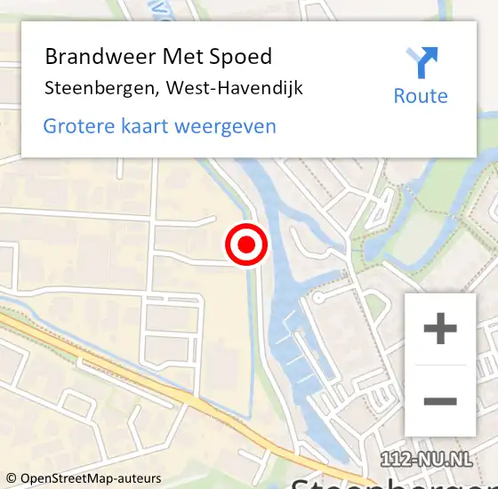 Locatie op kaart van de 112 melding: Brandweer Met Spoed Naar Steenbergen, West-Havendijk op 24 januari 2022 04:17