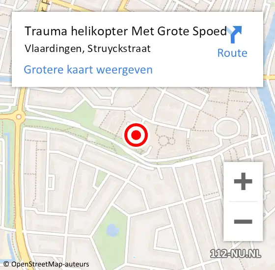 Locatie op kaart van de 112 melding: Trauma helikopter Met Grote Spoed Naar Vlaardingen, Struyckstraat op 24 januari 2022 05:18