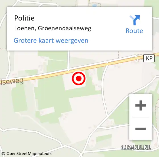 Locatie op kaart van de 112 melding: Politie Loenen, Groenendaalseweg op 24 januari 2022 05:27