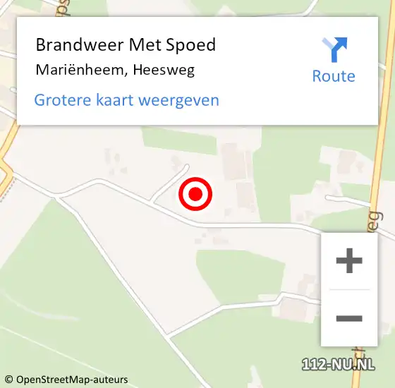 Locatie op kaart van de 112 melding: Brandweer Met Spoed Naar Mariënheem, Heesweg op 24 januari 2022 06:59