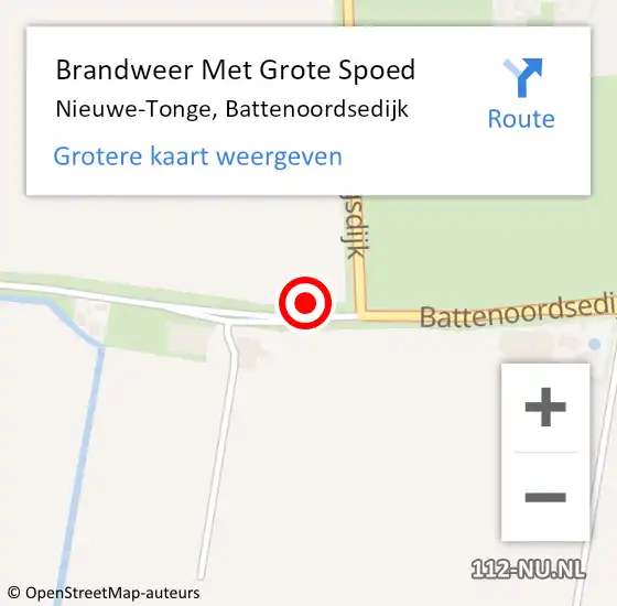 Locatie op kaart van de 112 melding: Brandweer Met Grote Spoed Naar Nieuwe-Tonge, Battenoordsedijk op 24 januari 2022 07:12