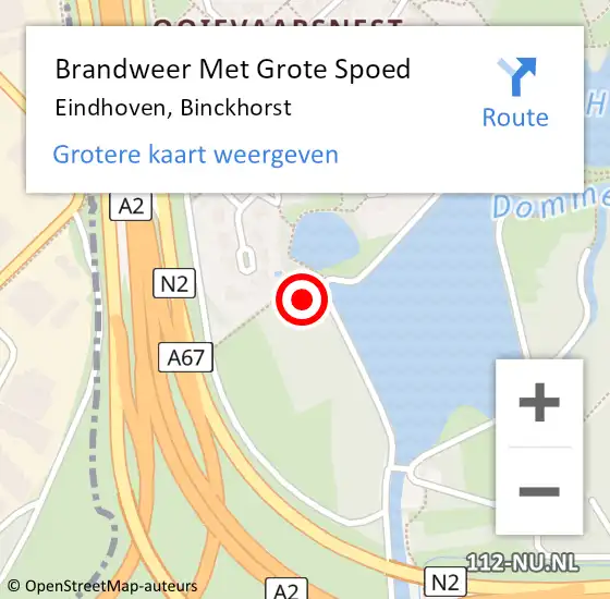 Locatie op kaart van de 112 melding: Brandweer Met Grote Spoed Naar Eindhoven, Binckhorst op 24 januari 2022 07:53