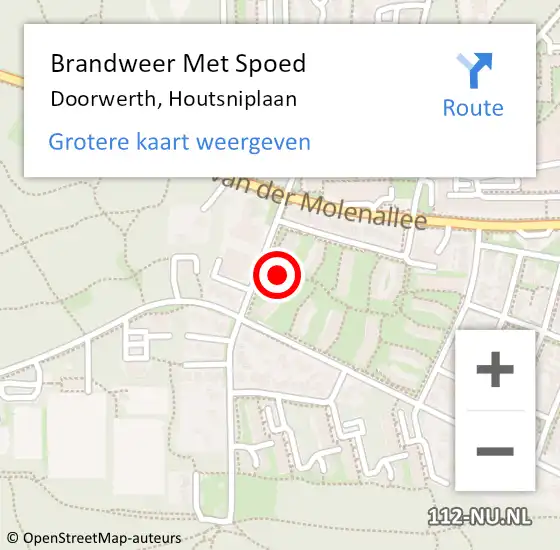 Locatie op kaart van de 112 melding: Brandweer Met Spoed Naar Doorwerth, Houtsniplaan op 24 januari 2022 08:40