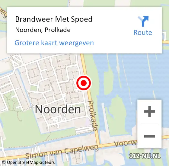 Locatie op kaart van de 112 melding: Brandweer Met Spoed Naar Noorden, Prolkade op 24 januari 2022 08:58