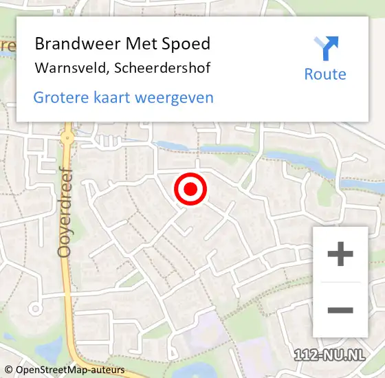 Locatie op kaart van de 112 melding: Brandweer Met Spoed Naar Warnsveld, Scheerdershof op 24 januari 2022 09:18