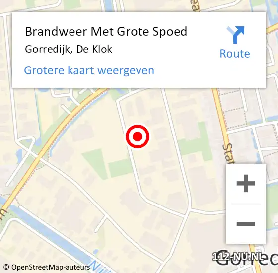 Locatie op kaart van de 112 melding: Brandweer Met Grote Spoed Naar Gorredijk, De Klok op 24 januari 2022 09:29