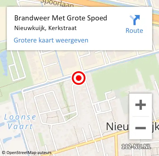 Locatie op kaart van de 112 melding: Brandweer Met Grote Spoed Naar Nieuwkuijk, Kerkstraat op 24 januari 2022 09:40