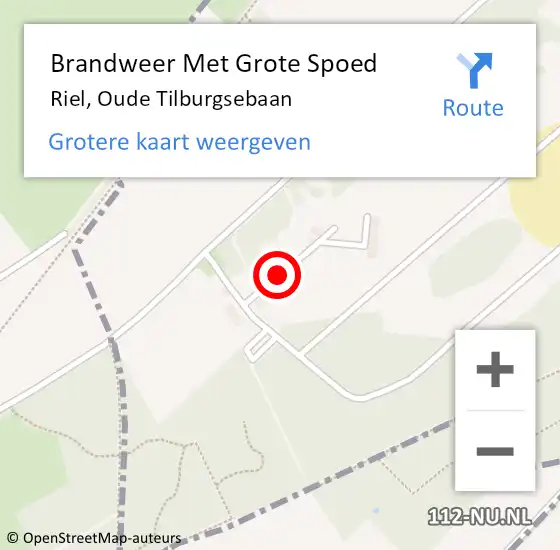 Locatie op kaart van de 112 melding: Brandweer Met Grote Spoed Naar Riel, Oude Tilburgsebaan op 24 januari 2022 10:02