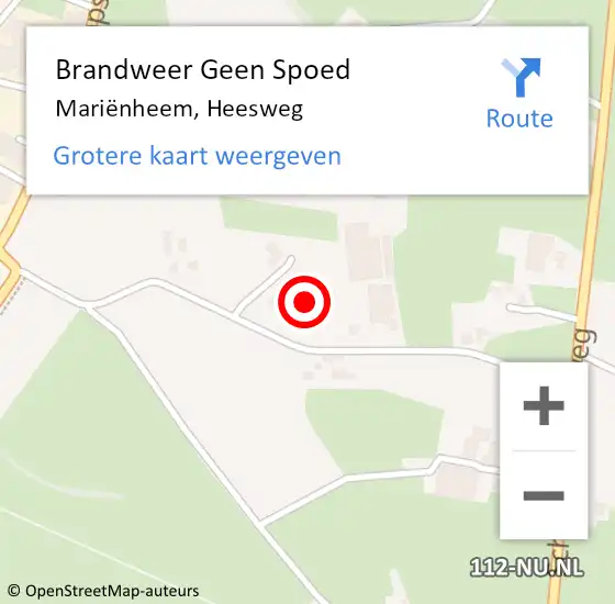 Locatie op kaart van de 112 melding: Brandweer Geen Spoed Naar Mariënheem, Heesweg op 24 januari 2022 10:24