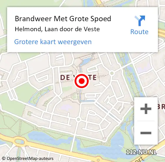 Locatie op kaart van de 112 melding: Brandweer Met Grote Spoed Naar Helmond, Laan door de Veste op 24 januari 2022 10:30