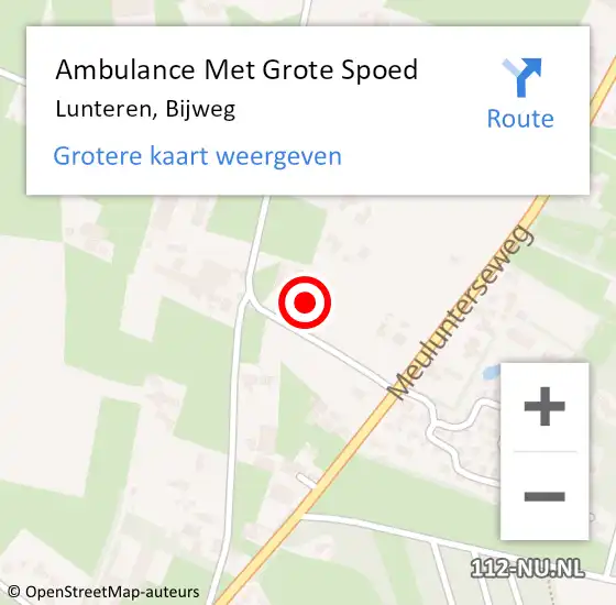 Locatie op kaart van de 112 melding: Ambulance Met Grote Spoed Naar Lunteren, Bijweg op 6 juli 2014 07:02