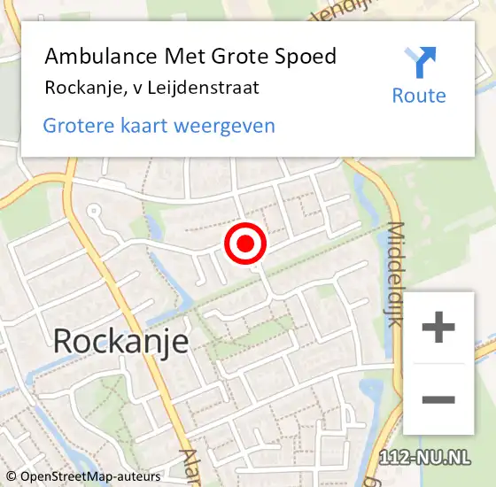 Locatie op kaart van de 112 melding: Ambulance Met Grote Spoed Naar Rockanje, v Leijdenstraat op 24 januari 2022 11:09