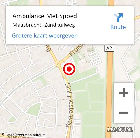 Locatie op kaart van de 112 melding: Ambulance Met Spoed Naar Maasbracht, Zandkuilweg op 24 januari 2022 11:16