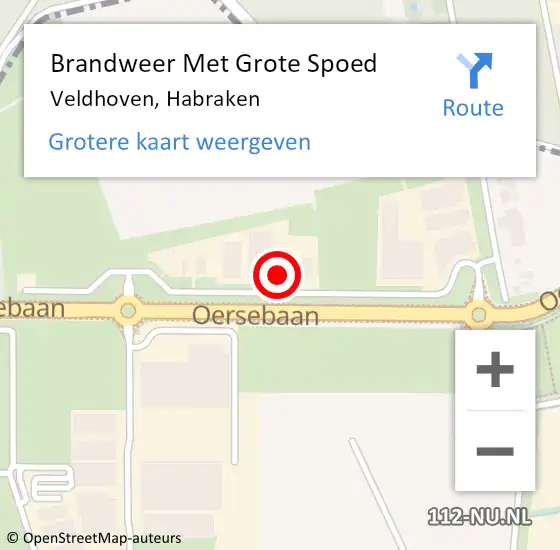 Locatie op kaart van de 112 melding: Brandweer Met Grote Spoed Naar Veldhoven, Habraken op 24 januari 2022 12:32