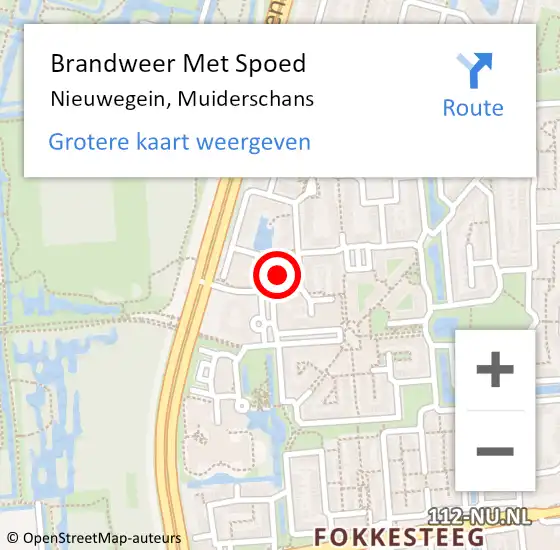 Locatie op kaart van de 112 melding: Brandweer Met Spoed Naar Nieuwegein, Muiderschans op 24 januari 2022 12:57