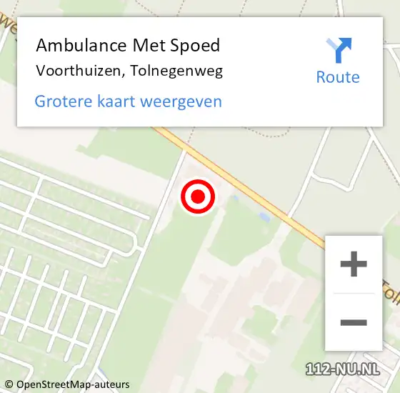 Locatie op kaart van de 112 melding: Ambulance Met Spoed Naar Voorthuizen, Tolnegenweg op 24 januari 2022 13:56