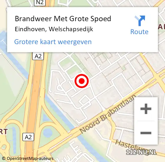 Locatie op kaart van de 112 melding: Brandweer Met Grote Spoed Naar Eindhoven, Welschapsedijk op 24 januari 2022 14:22