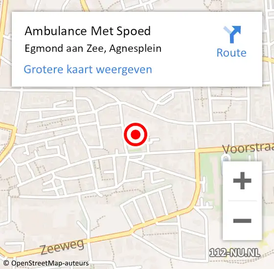 Locatie op kaart van de 112 melding: Ambulance Met Spoed Naar Egmond aan Zee, Agnesplein op 6 juli 2014 07:38