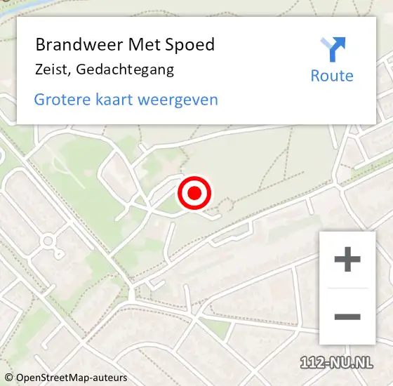 Locatie op kaart van de 112 melding: Brandweer Met Spoed Naar Zeist, Gedachtegang op 24 januari 2022 14:55