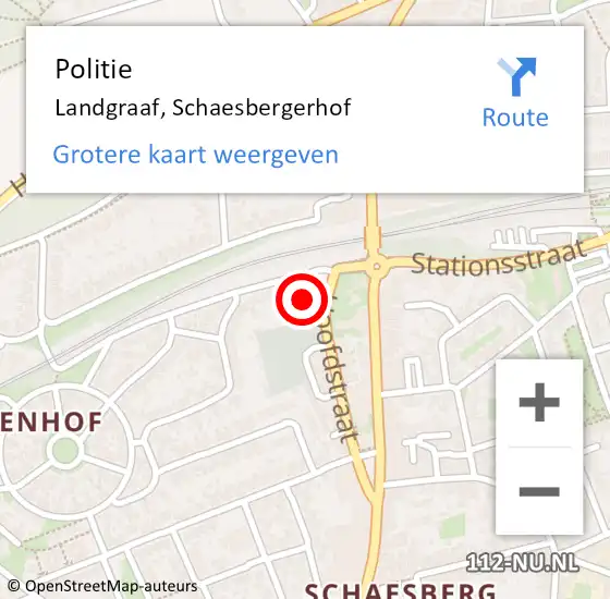 Locatie op kaart van de 112 melding: Politie Landgraaf, Schaesbergerhof op 24 januari 2022 15:26