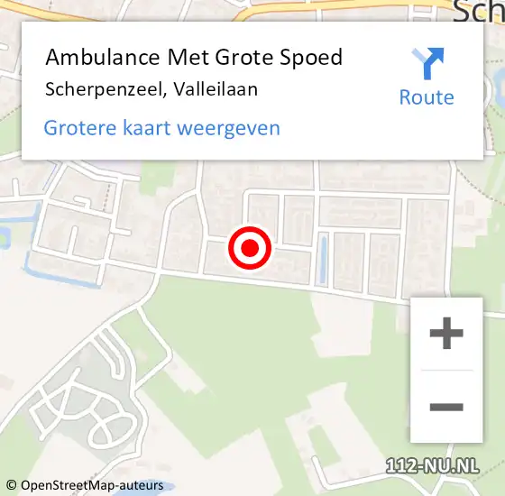 Locatie op kaart van de 112 melding: Ambulance Met Grote Spoed Naar Scherpenzeel, Valleilaan op 24 januari 2022 15:43